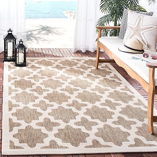 Vista 17 de Safavieh Courtyard Collection CY6903-268 alfombra azul marino y beige para interior o exterior, otro, Azul marino, beige