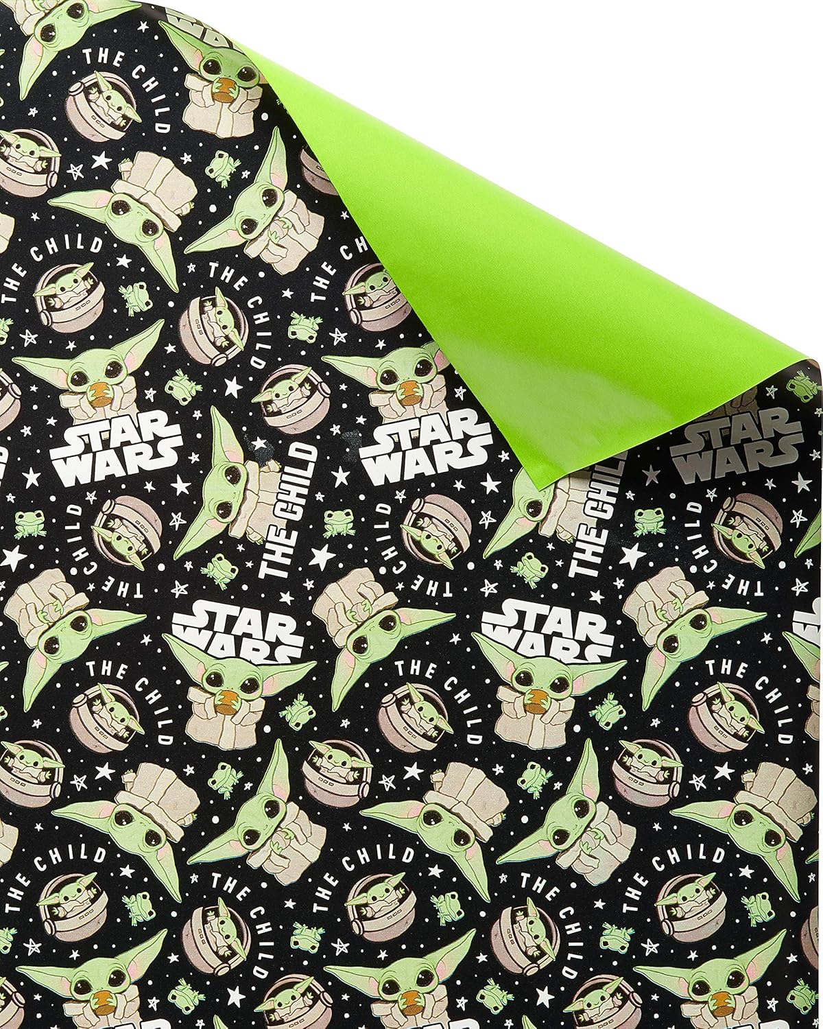 American Greetings Reversible Wrapping Paper, Happy Birthday Lettering and Stars (1 Jumbo Roll, 175 sq. ft.) : Everything Else