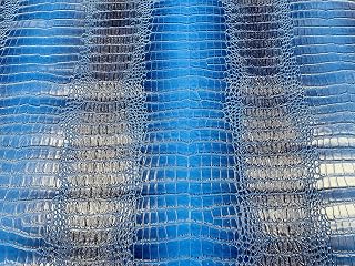 New Creations Fabric & Foam Inc, 53/54" Wide Gator Fake Leather Upholstery, 3-D Crocodile Skin Texture Faux Leather PVC Vinyl Fabric (Royal Blue, 1 Yard)