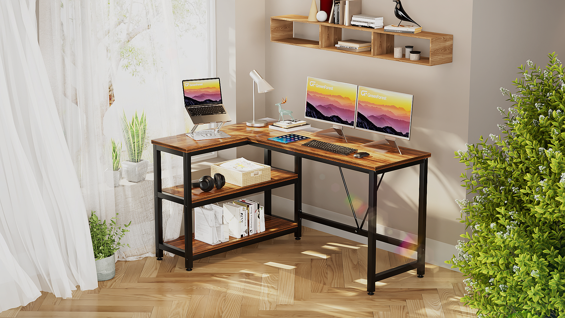 Amazon.com: GreenForest 51 inch L Shaped Gaming Desk Small