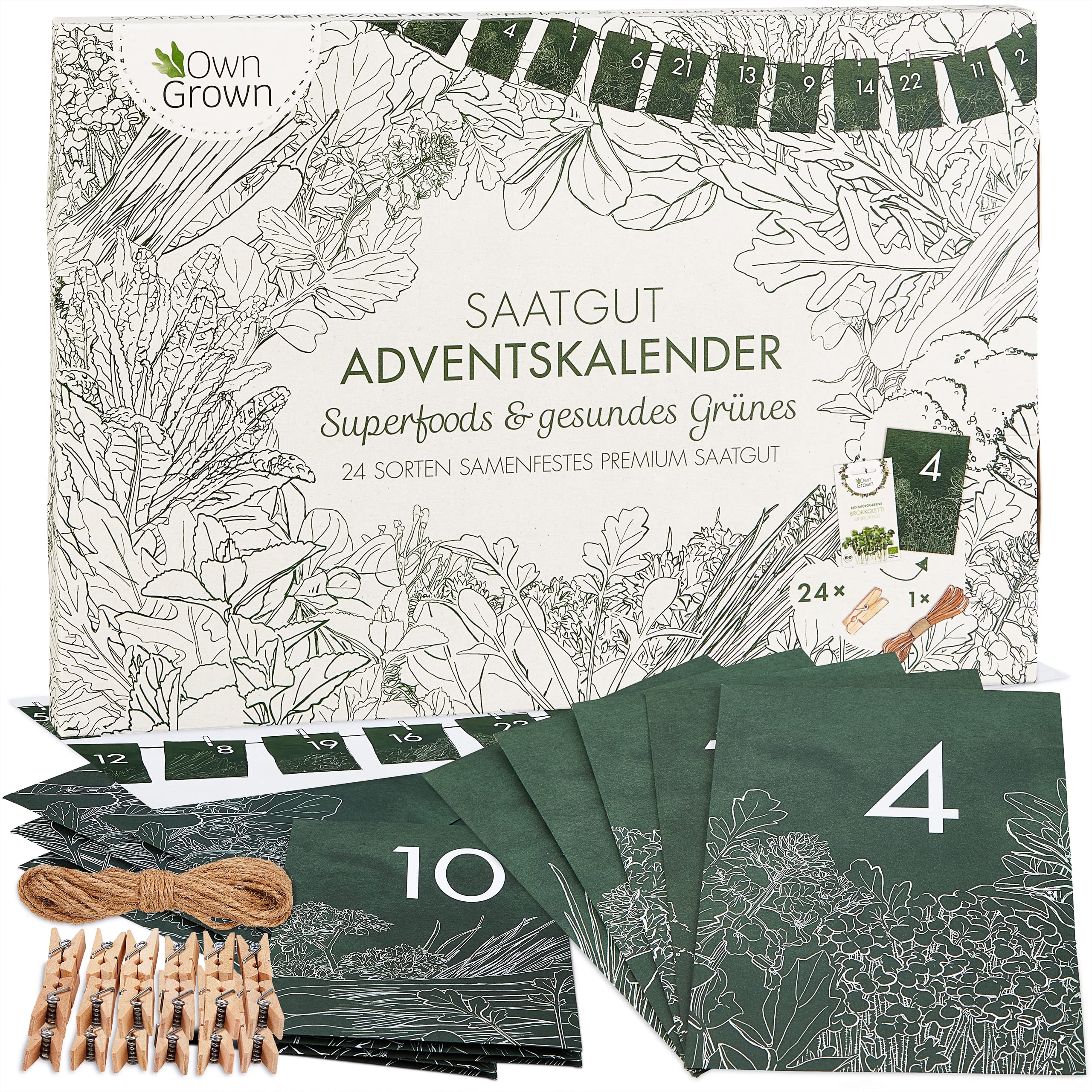 Seed Advent Calendar 2023: Sustainable Superfood and Vegan Advent Calendar  2023 with Vegetables, Herb Seeds and Organic Microgreens - Garden Advent  Calendar - Advent Calendar Novelties 2023 OwnGrown : Amazon.de: Garden