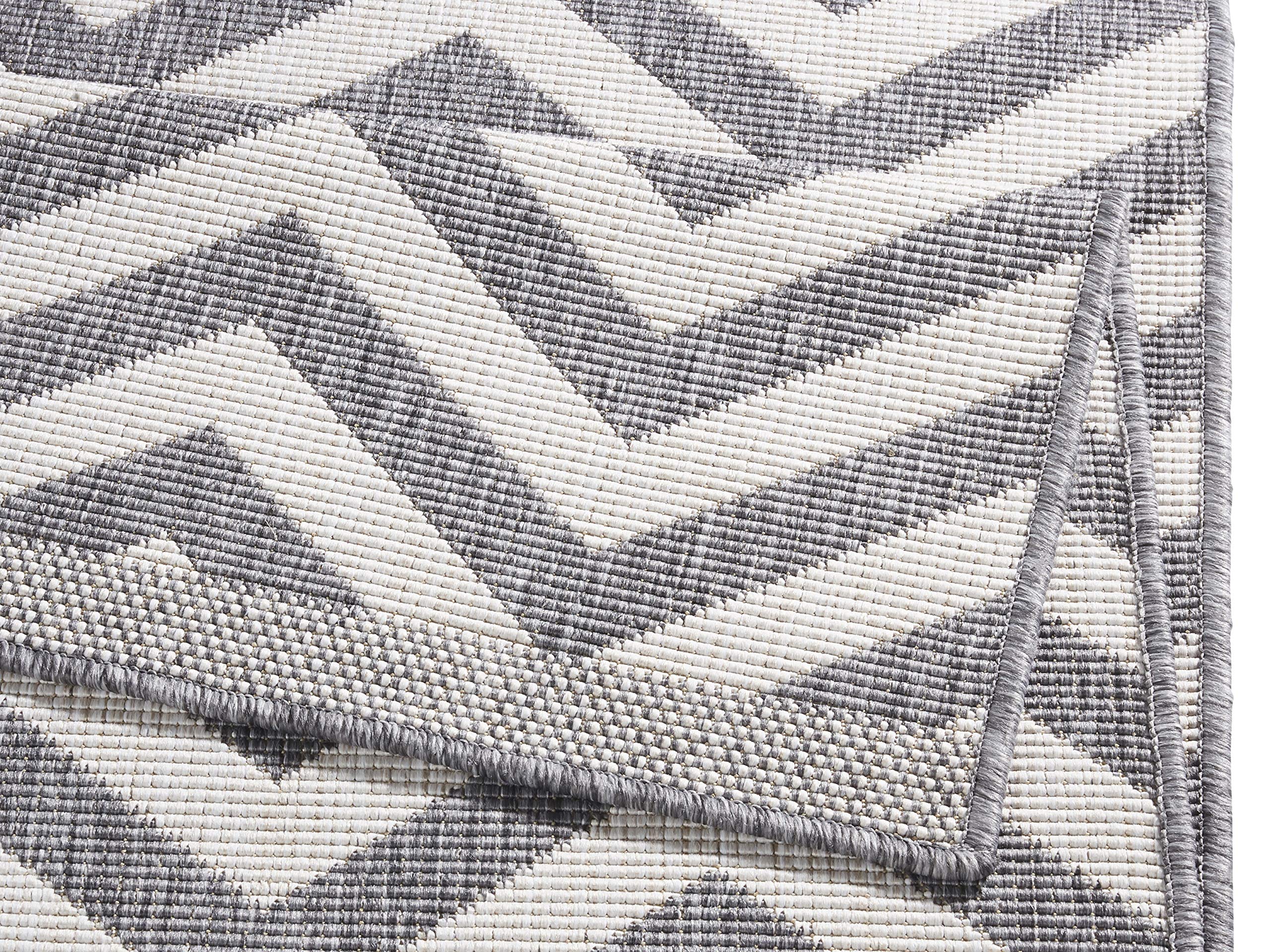 bougari Palma Tapis réversible pour l'intérieur et l'extérieur, Gris crème., 160 x 230 cm