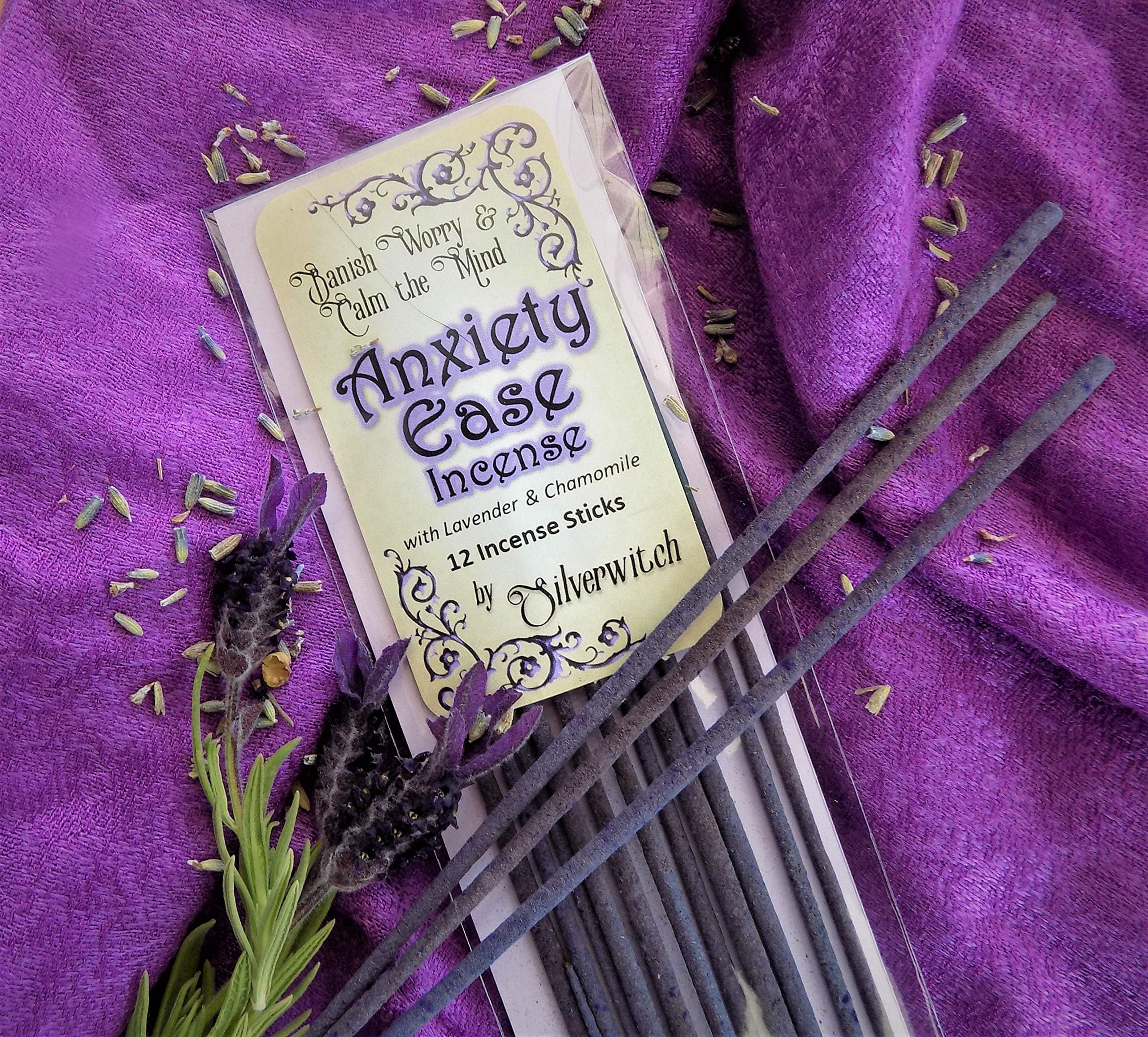 Ease Anxiety Wicca Incense Lavender and Chamomile 12 Pack Witchcraft Pagan
