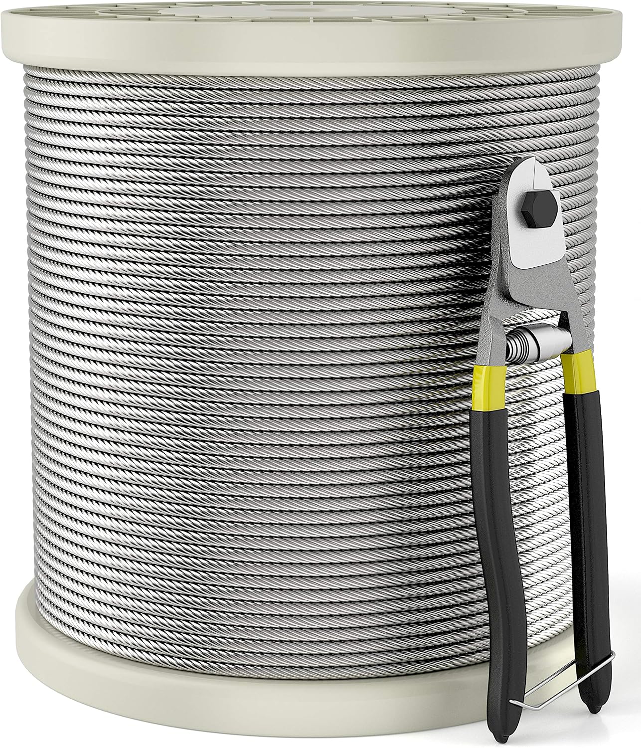 HOSOM 1/8 Stainless Steel Cable, 400FT Steel Cable Railing Kit, T316 Cable Railing, Wire Deck Railing, 7 x 7 Strands Construction HOSOM 1/8 Stainless Steel Cable, 400FT Steel Cable Railing Kit, T316 Cable Railing, Wire Deck Railing, 7 x 7 Strands Construction
