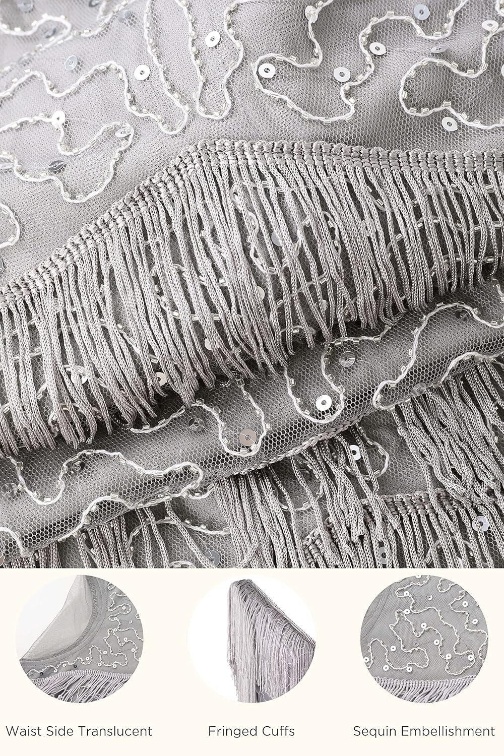 BABEYOND Women's 1920s Flapper Dress V Neck Slip Dress - Image 2