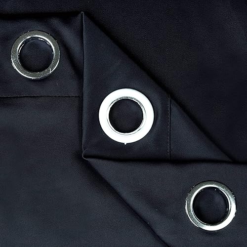 Miniatura 5 de MDS - Paquete de 1 cortina opaca para sala de estar y dormitorio, con aislamiento térmico y ojales, para oscurecer la habitación (negro, 42 x 45