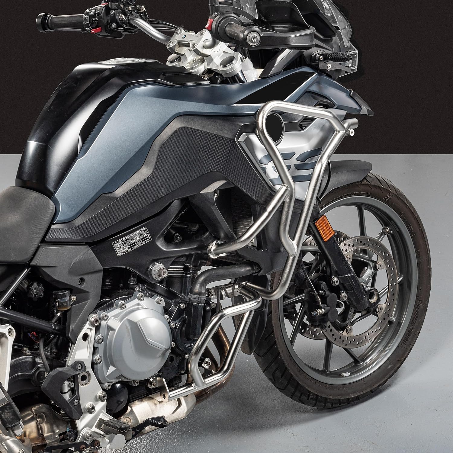 Motorcycle Engine Guard Bumper Highway Crash Bars Frame Falling Slider Gas Tank Protection for B-M-W F750GS F850GS F750 F850 GS F 750 GS F-750-GS F-850-GS 2018 2019 2020 2021 2022 2023 (Silver-1 Set)