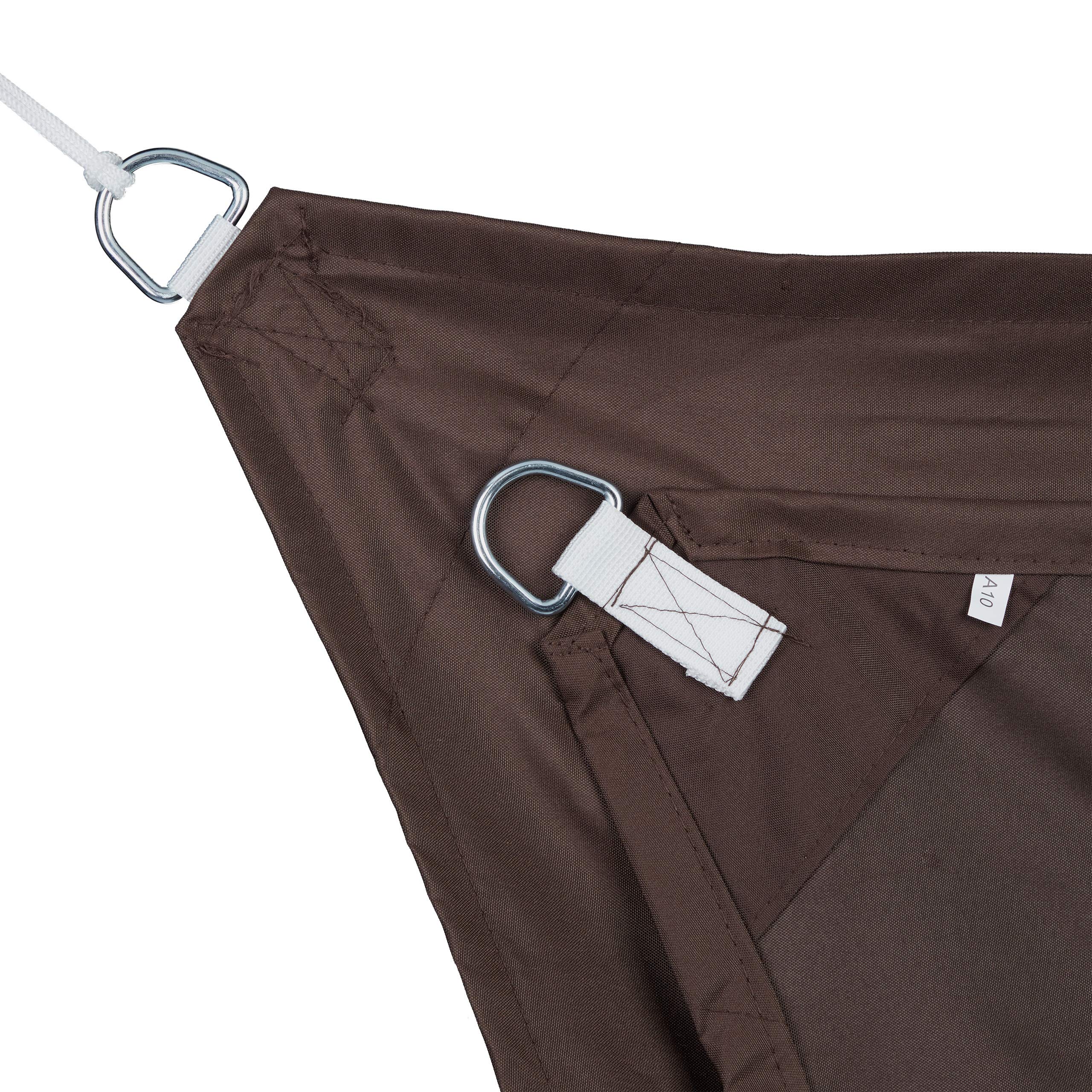 Relaxdays Tenda a Vela Trapezoidale, Idrorepellente, Anti UV, Corde di Supporto, Terrazza, Giardino, 3x5,5x4x4m, Marrone