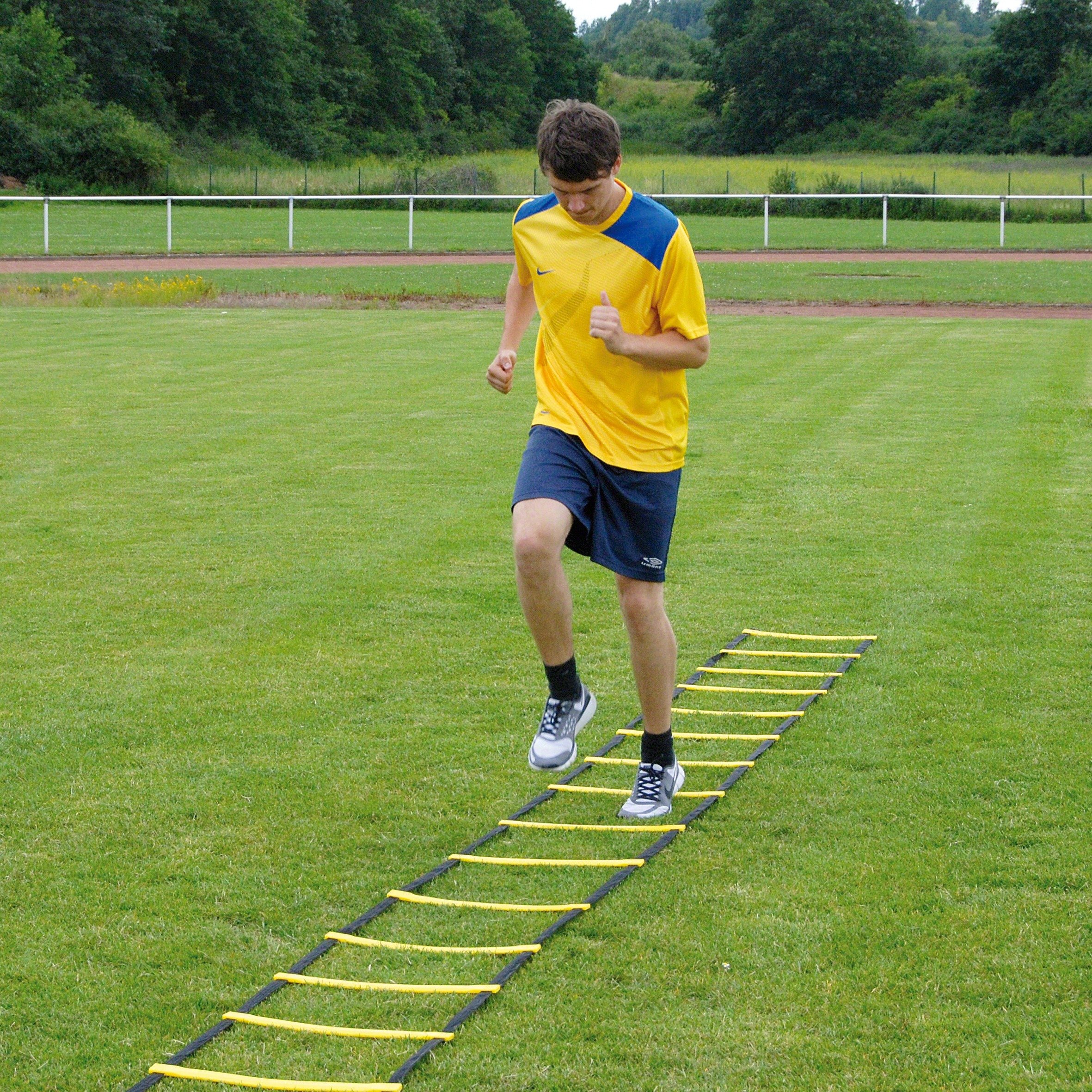 Sport-Thieme Koordinationsleiter Agility | Verstellbare Sprossenabstände | Inkl. U-Eisen | Für Sportplatz u. Turnhalle | Sporttraining für Verschiedene Sportarten