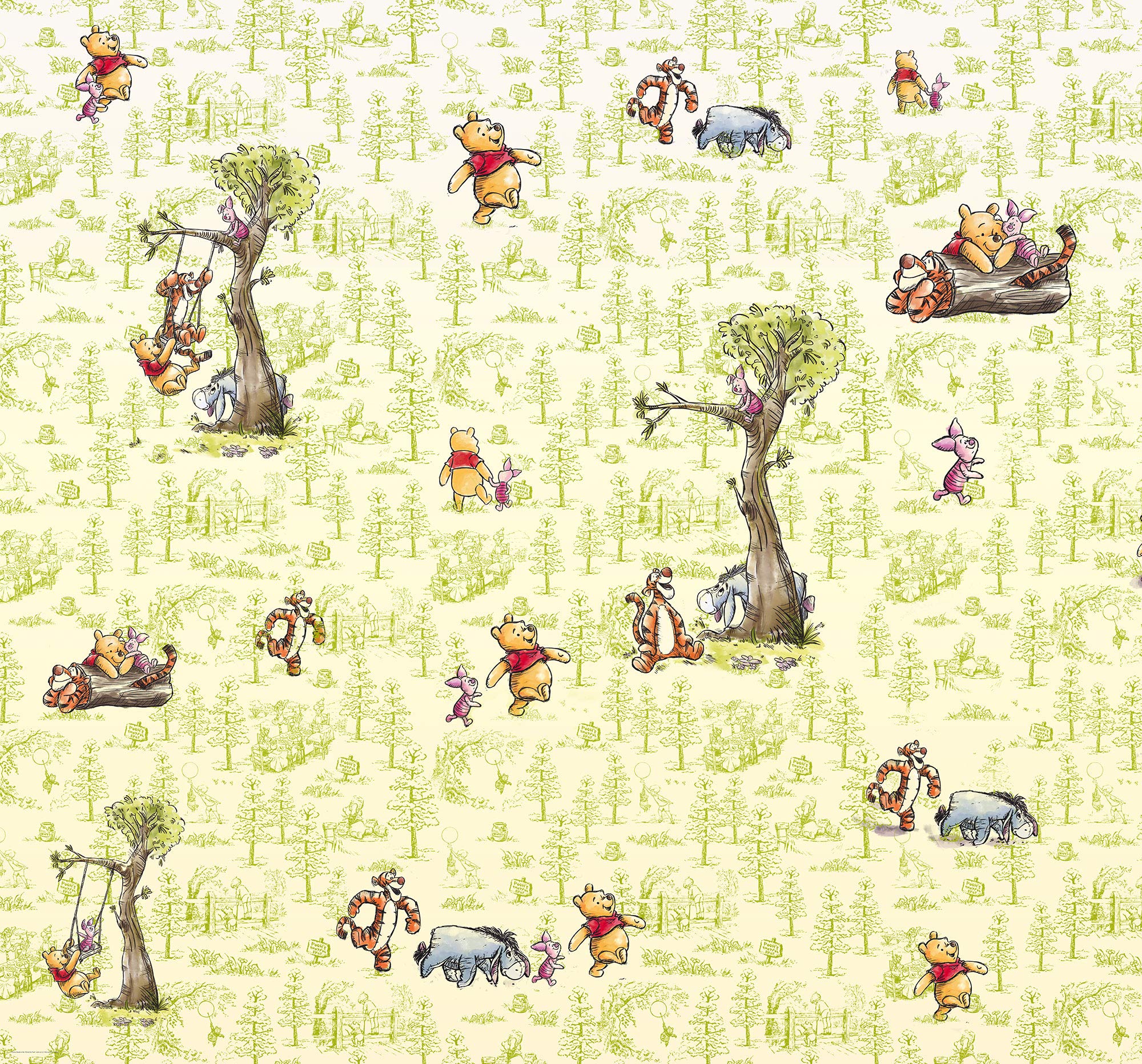 Komar Digitaldruck Vlies Fototapete - Winnie the Pooh Friends - Größe 300 x 280 cm