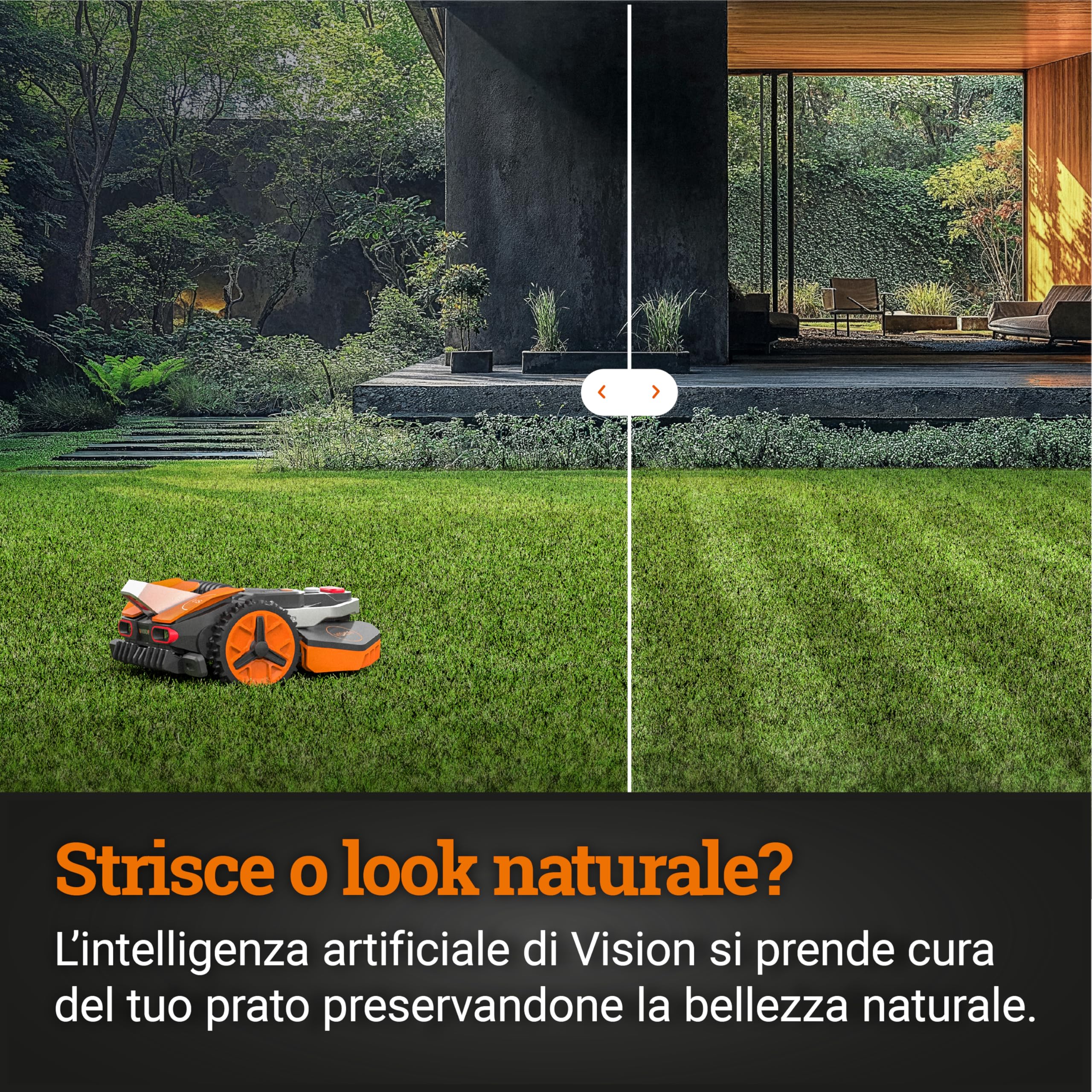 WORX Landroid Vision S250 robot tosaerba WR202E per giardini fino a 250 m² – robot tosaerba intelligente senza cavo di limitazione – WLAN e Bluetooth – prevenzione attiva degli ostacoli con tecnologia