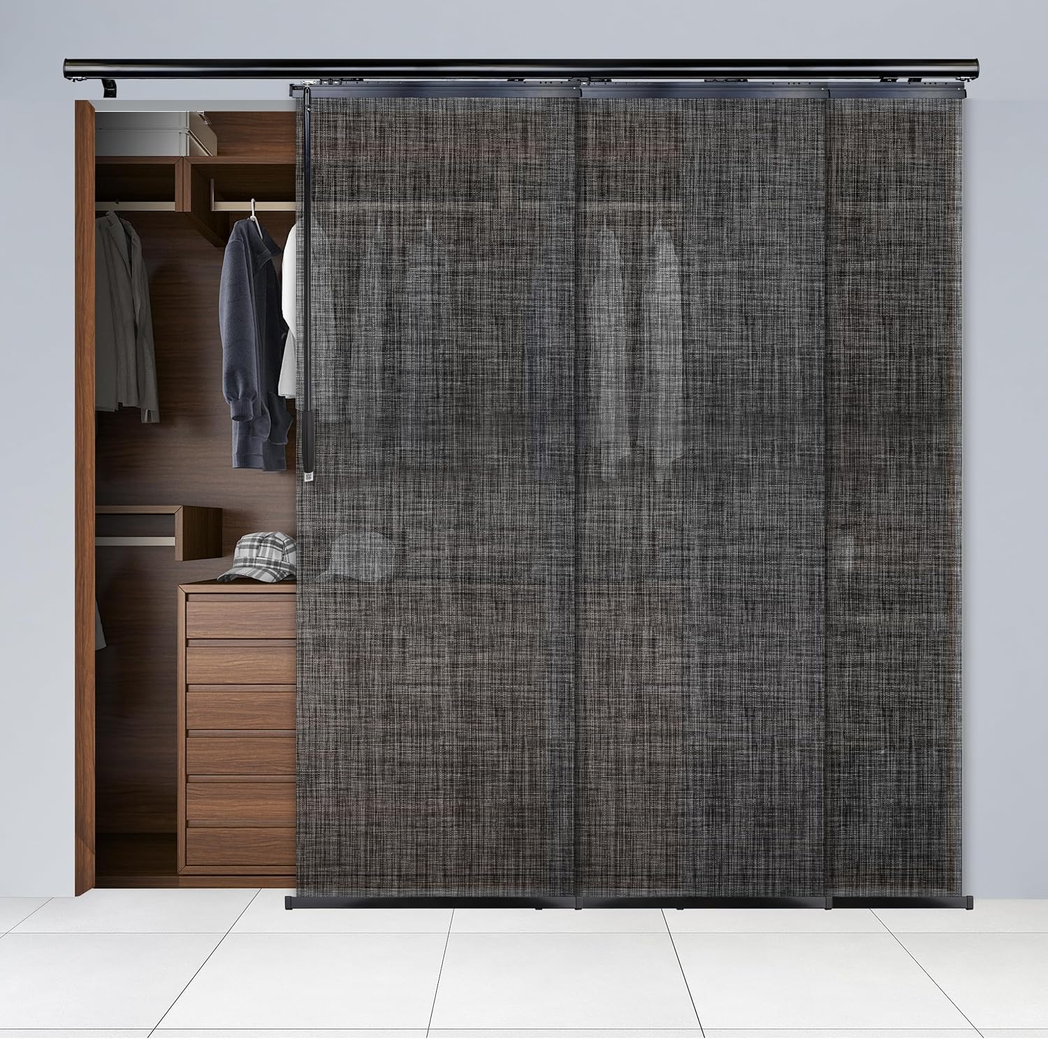 A&F Rod Décor - Cayla 3-Panel Single Rail Panel Track Extendable 36"-66" W x 116" H, Panel Width 23.5"
