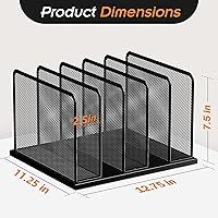 Vista 2 de Kuntine.B Organizador de archivos de escritorio, 5 secciones, organizador de escritorio vertical de malla, clasificador de archivos, organización