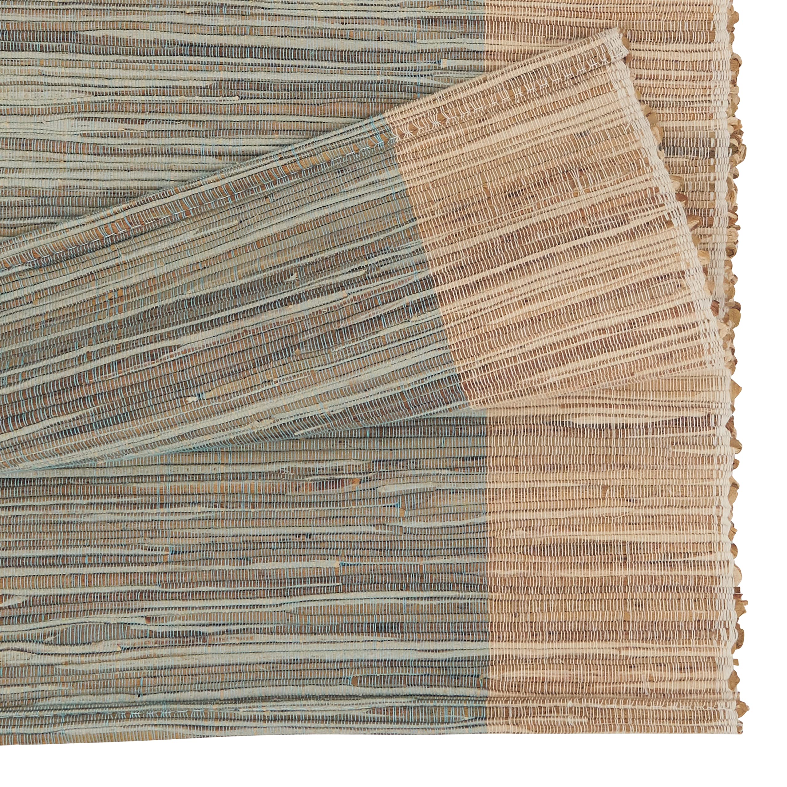 SARO LIFESTYLE Medan Collection Chemin de Table à Bandes Scintillantes Turquoise 40,6 x 183 cm