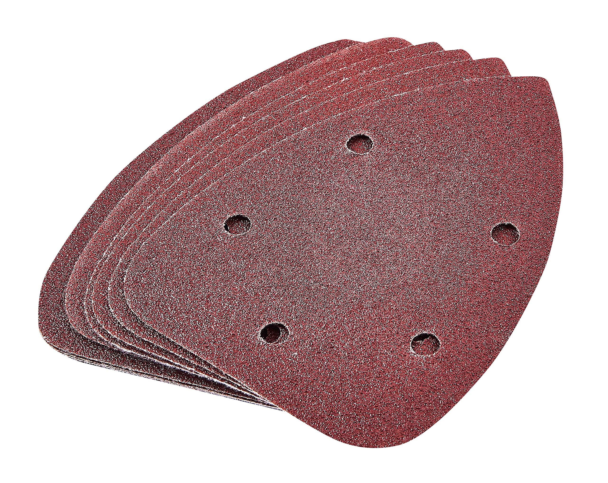 Amtech V4025 P80 Grit Hook and Loop Delta Sheets 10 Piece Set, 140mm x 140mm x 100mm Triangle Sanding Paper, 240 V, Clear, 140 x 140 x 100mm
