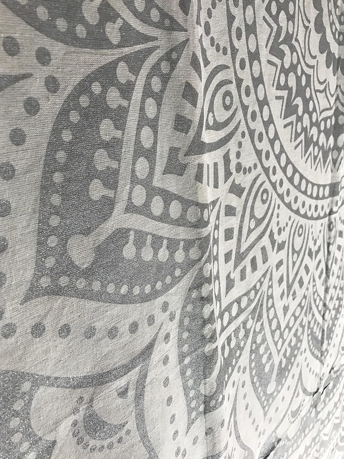 raajsee Glittering Silver Grey Tapestry Wall Hanging Mandala-Bohemian Room Decor-Indian Cotton Throw Hippie Tapestries -Queen bedspread 82x92 inches image 3