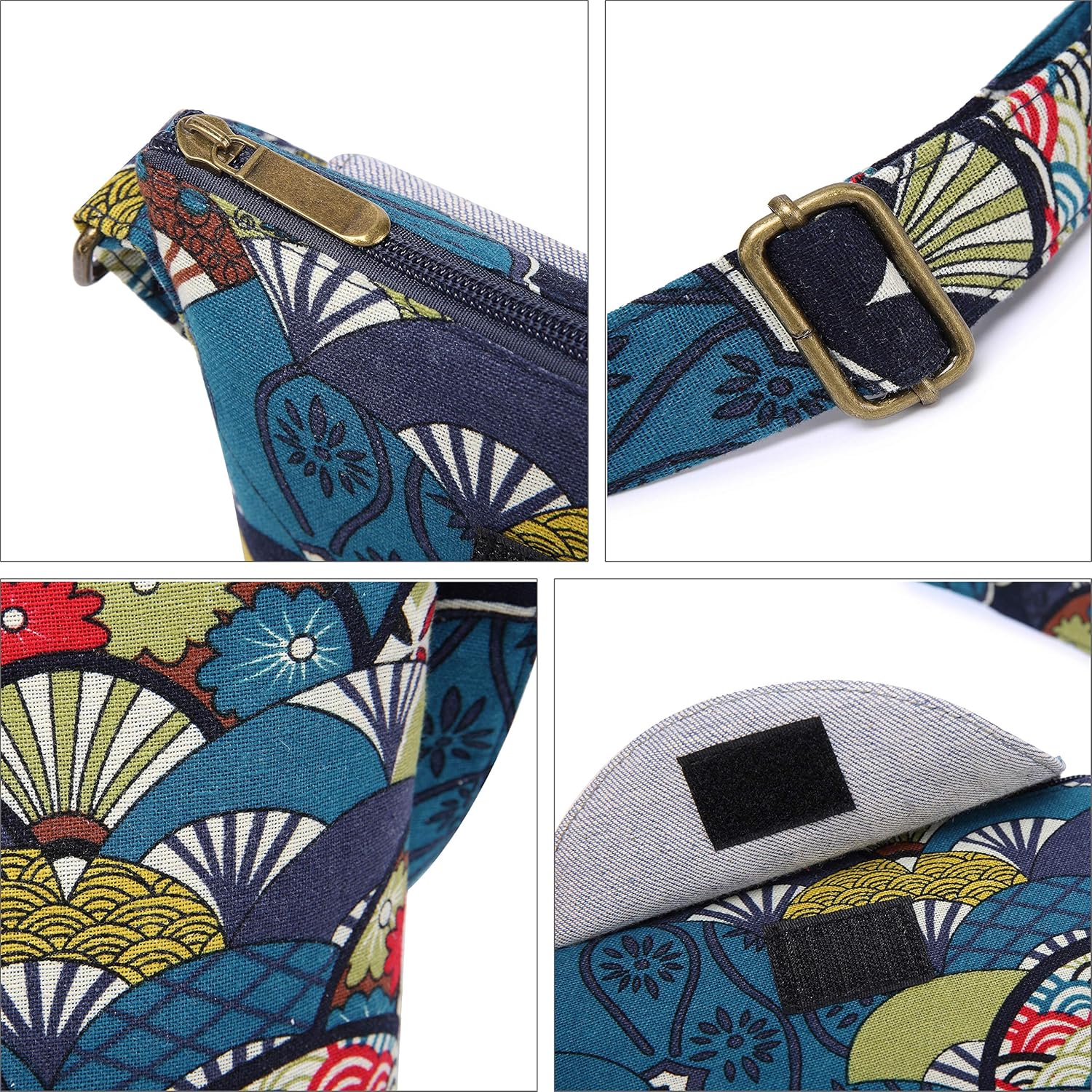 OPQRSTU Women's Retro Small Size Canvas Shoulder Bag Hippie Boho Crossbody Handbag - Image 7