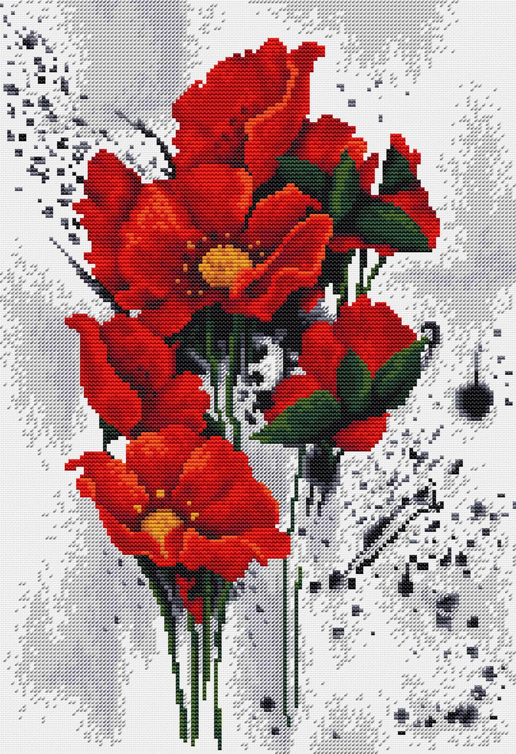 Cross Stitch Kit Luca-S - The Poppies, B7014