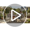 Conjunto de mesa y sillas de jardín con cómodas sillas apilables y transpirables 8