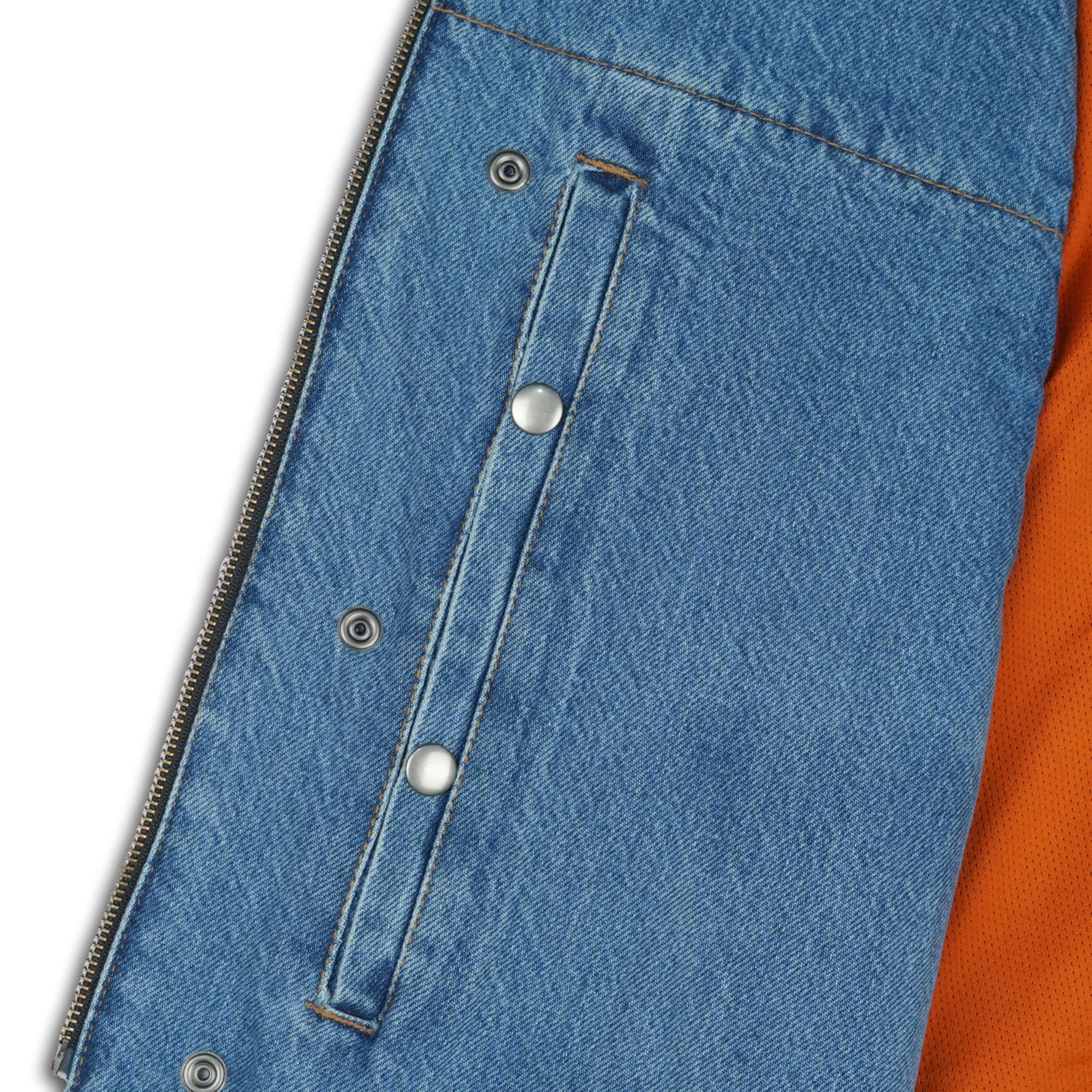 Leatherick Gilet da motociclista da uomo in denim pesante con interno traspirante, gilet da motociclista a doppia chiusura con tasche per il trasporto nascoste (IT, Testo, S, Regular, Regular, Blu)