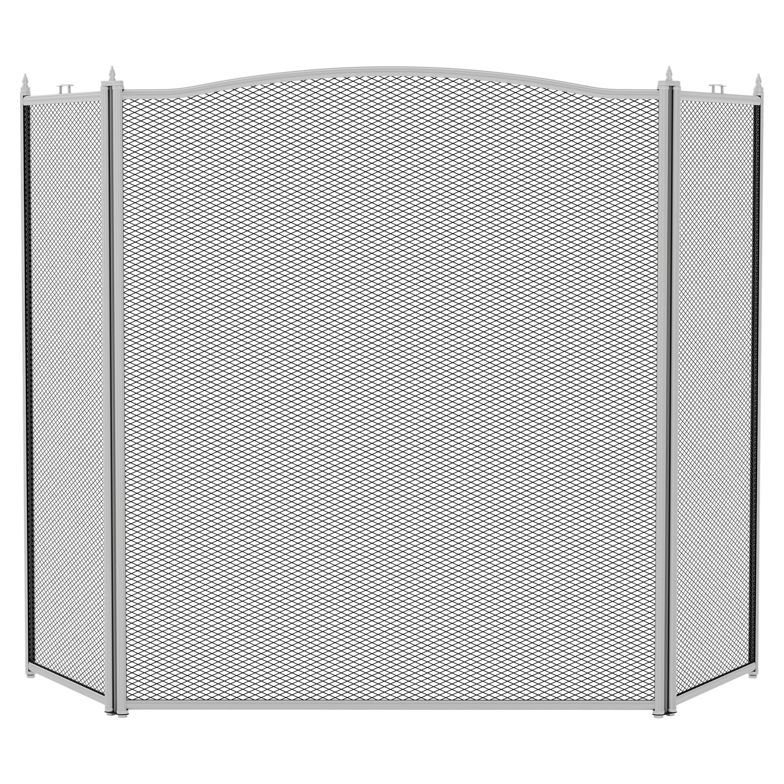 Fire Vida Fire Screen Pewter 3 Panel Guard Protector Fireplace Fireside