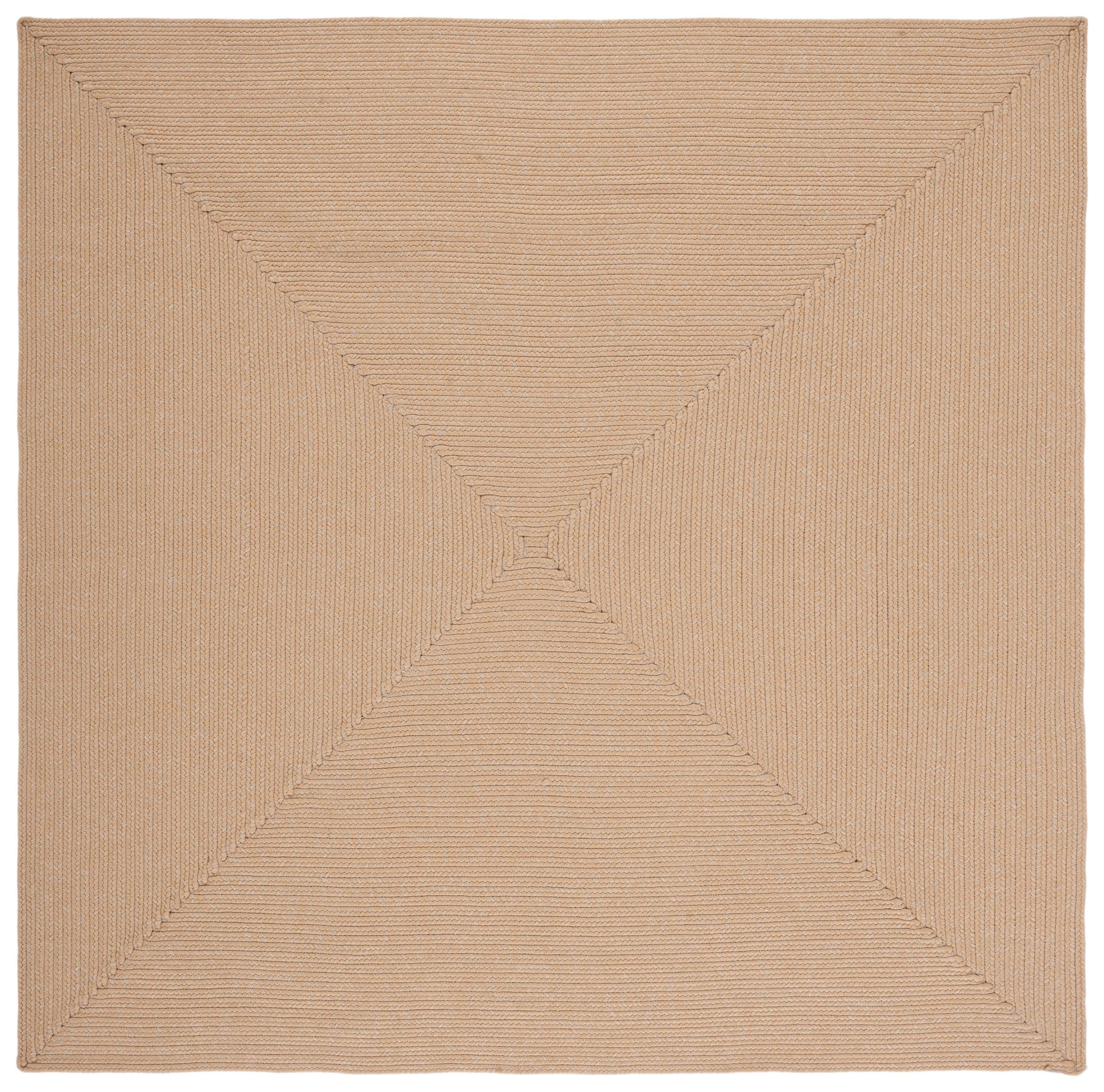 SAFAVIEH Washable Rug Outdoor Braided Collection - 8' Square, Beige & Tan, Handmade & Reversible, Non-Shedding & Easy to Clean, Ideal for Patio,