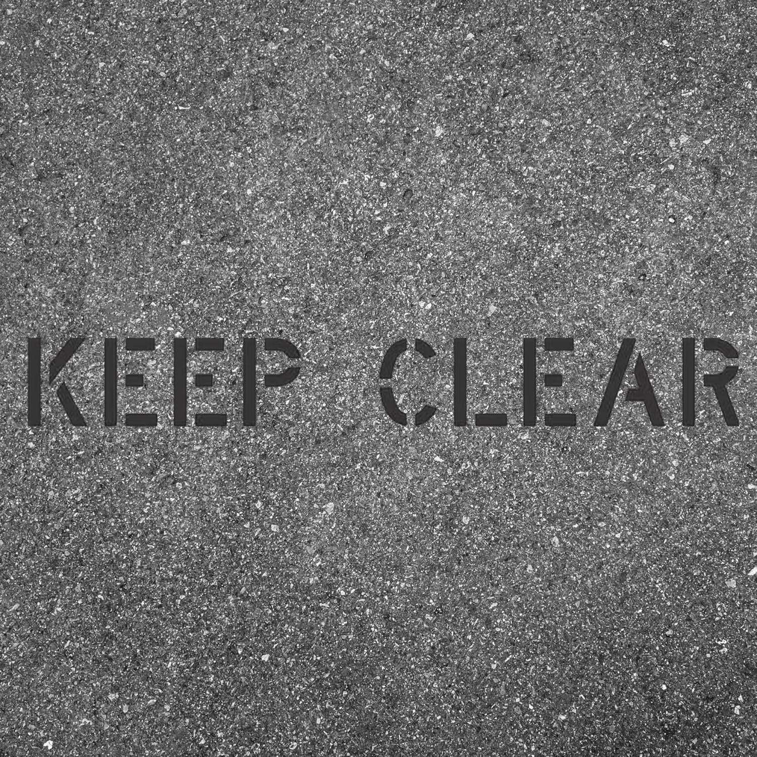 2 Pack Keep Clear Stencil with 12" Letters for Painting Curbs Blacktops Walls and Directions for Customers and Patrons Bendable USA Made One Piece 1/16" Thick Template by Marketing Holders