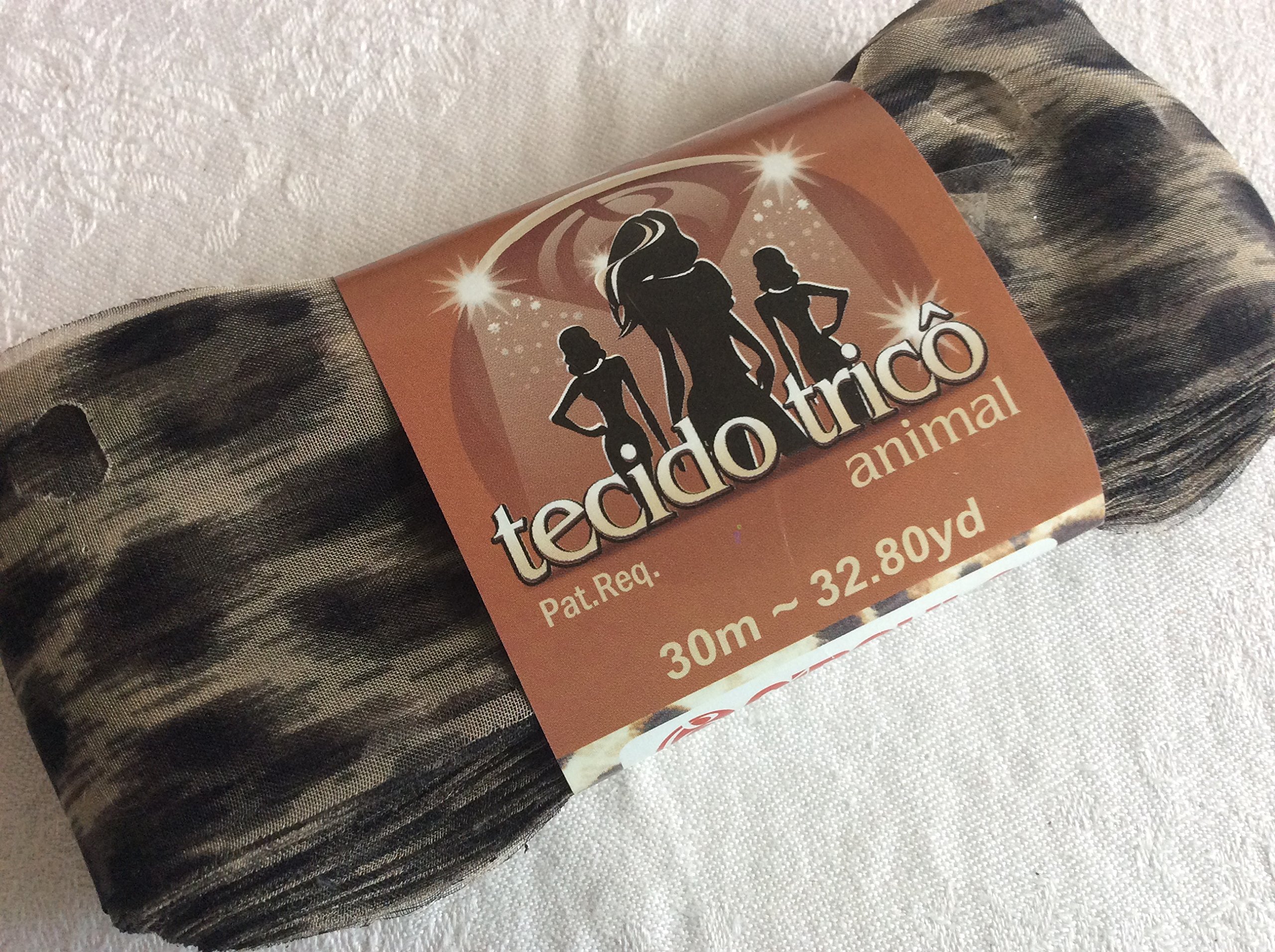 Circulo Tecido Trico Fabric Ruffling Scarf Yarn #2632 Cheetah Print