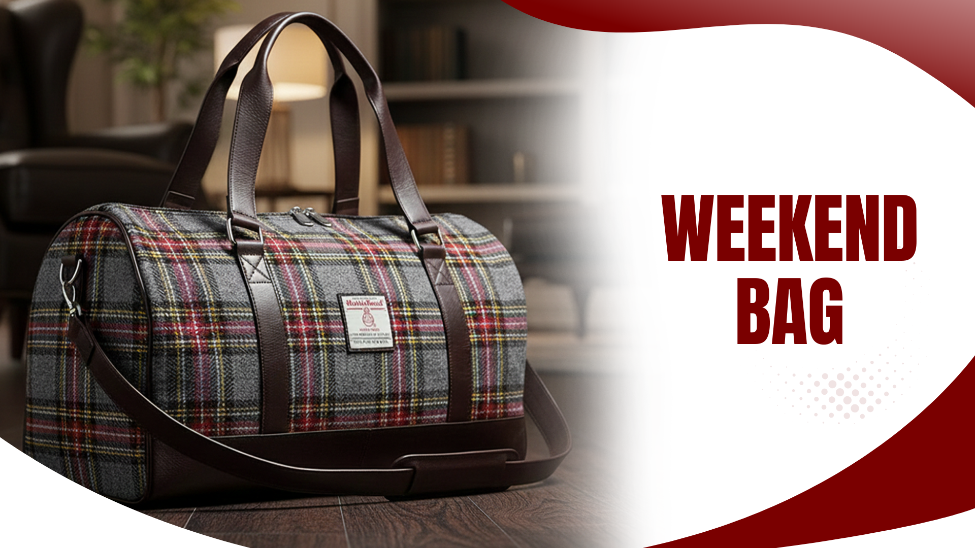 Amazon.com | Weekend Bag - Genuine Harris Tweed Made in Scotland