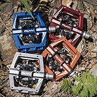 Vista 6 de Funn Mamba S MTB - Pedales sin clip de doble cara, pedales de bicicleta de montaña de plataforma compacta, compatibles con tacos SPD, pedales