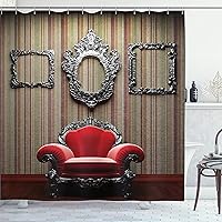 Vista 144 de Ambesonne Cortina para regadera náutica con palmeras