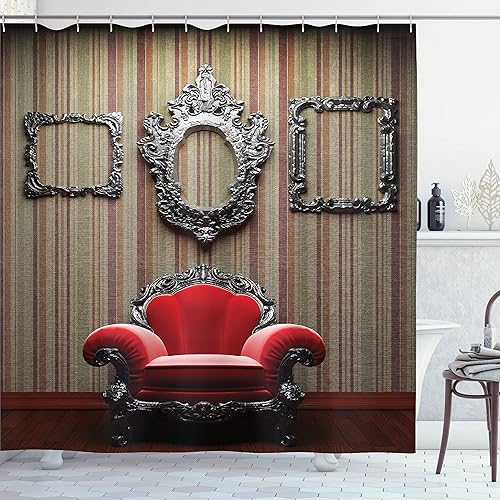 Miniatura 144 de Ambesonne Cortina para regadera náutica con palmeras