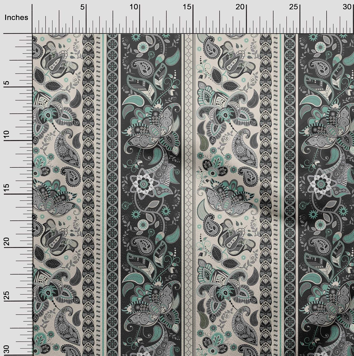 oneOone Cotton Cambric Cocoa Brown Fabric Stripe,Floral & Paisley Sewing Craft Projects Fabric Prints By Yard 42 Inch Wide