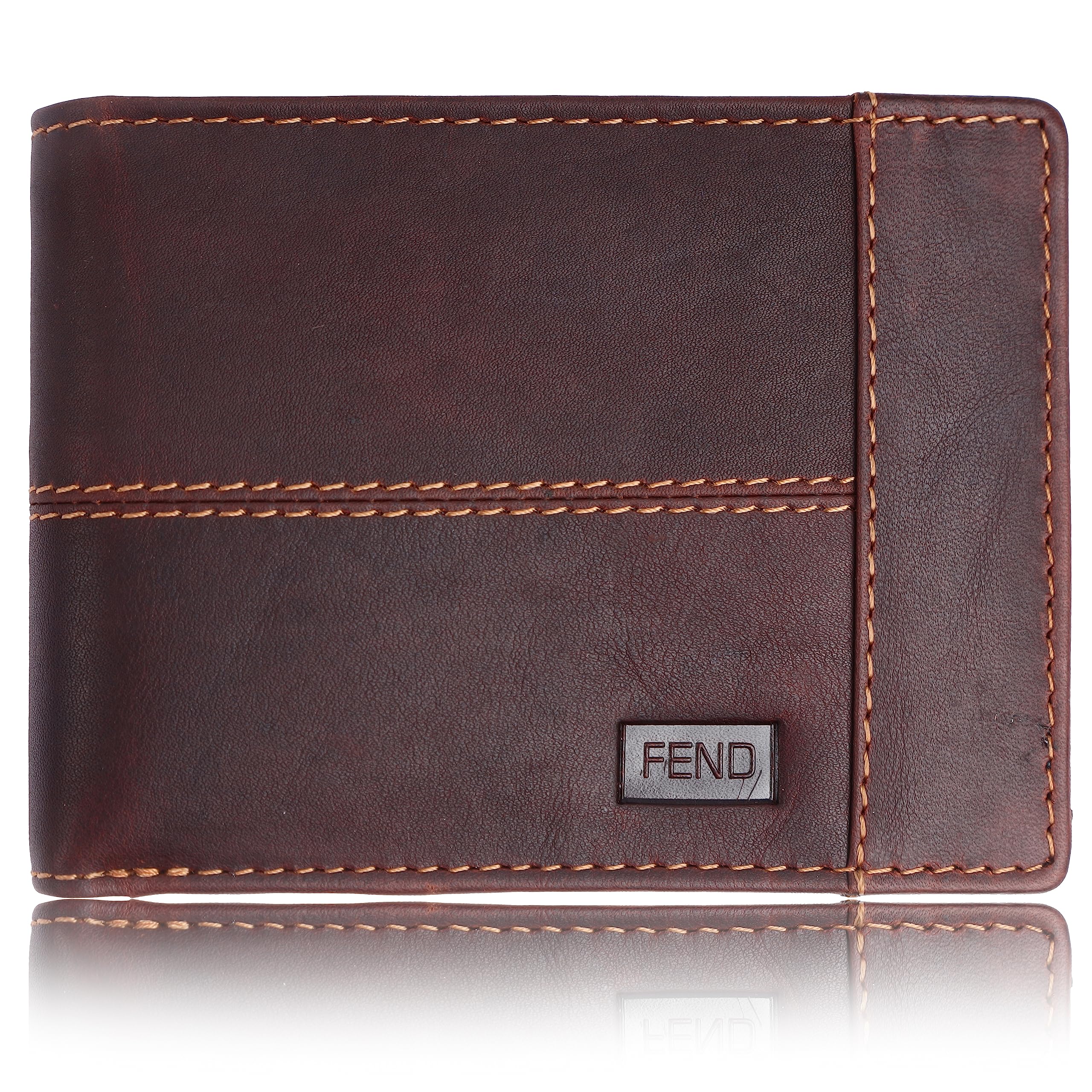 FENDLeather Wallet for Men - RFID Money Purse, Card Holder, Gents Wallet