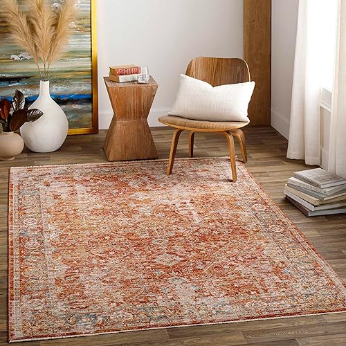 Miniatura 1 de MarkDay - Alfombra tradicional de trigo Harpers Ferry de 8 x 10 pulgadas color rosa naranja y rojo para sala de estar dormitorio o cocina 7 pies 10