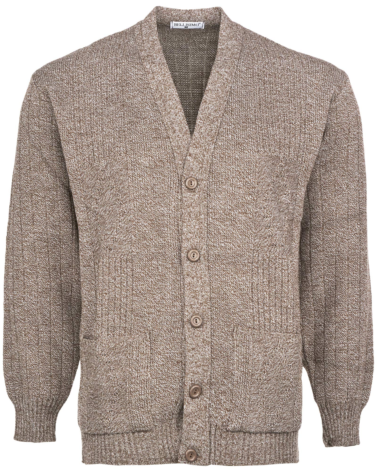 Mens Knitted Cardigan Classic Style Cardigans V Neck Button Jumper Plain Coloured-image-34