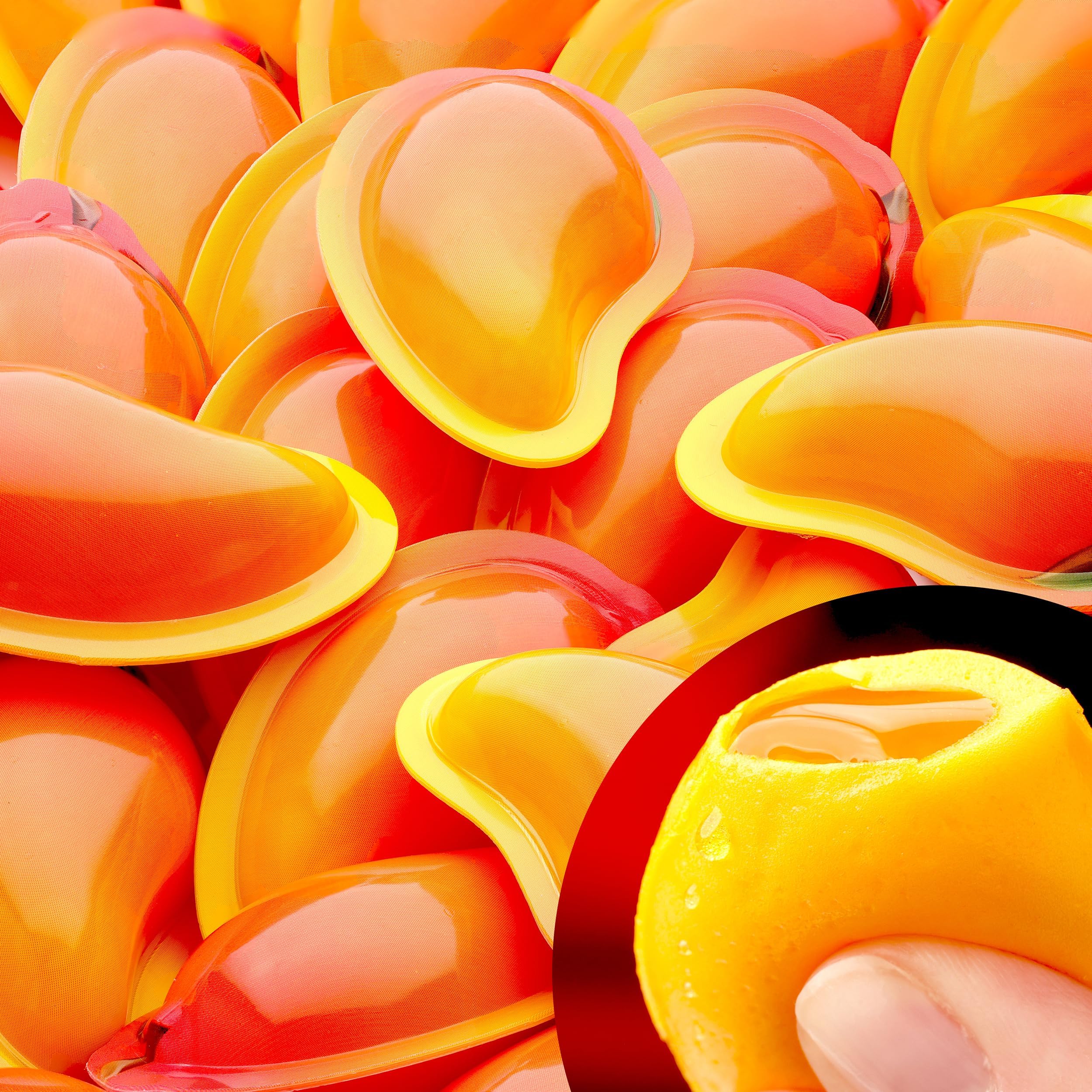 Gummy Candy - Large Jelly Filled Gummies - Mango Candy Filled with Mango Jam - 5 Pcs Individually Wrapped Candy Gummies - 1.18 Inches Big Fun Candy
