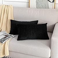 Vista 96 de UGASA - Juego de 2 fundas de almohada de terciopelo a rayas, funda decorativa para cojín con cremallera oculta para el hogar, sofá, dormitorio