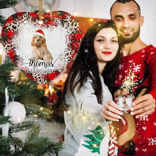 Miniatura 3 de Prezzy Adornos personalizados de Cocker Spaniel americano para decoración de árbol de Navidad, regalo para amantes de los animales, dueños de
