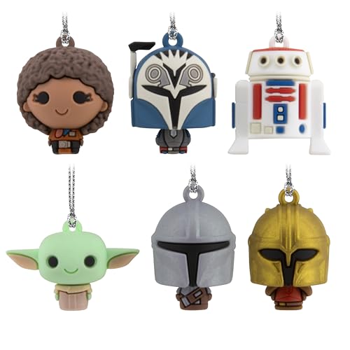Hallmark Star Wars: The Mandalorian Mini Christmas Ornaments, Shatterproof, Set of 6, Gifts for Star Wars Fans