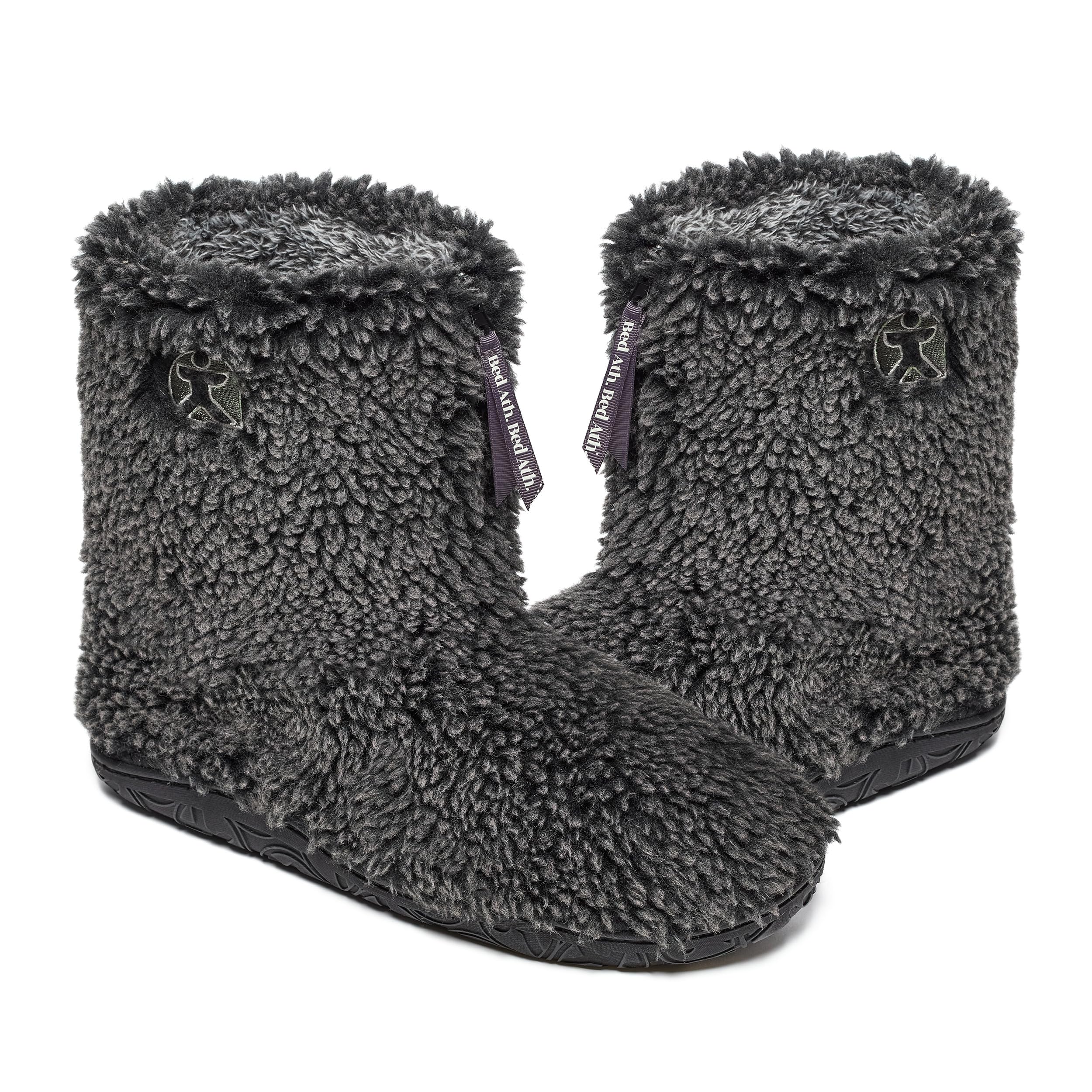 Bedroom Athletics Gosling - Pantuflas de sherpa con punta de nieve para hombre, suaves, cálidas, con cierre de cremallera, espuma viscoelástica, duraderas, lavables a máquina