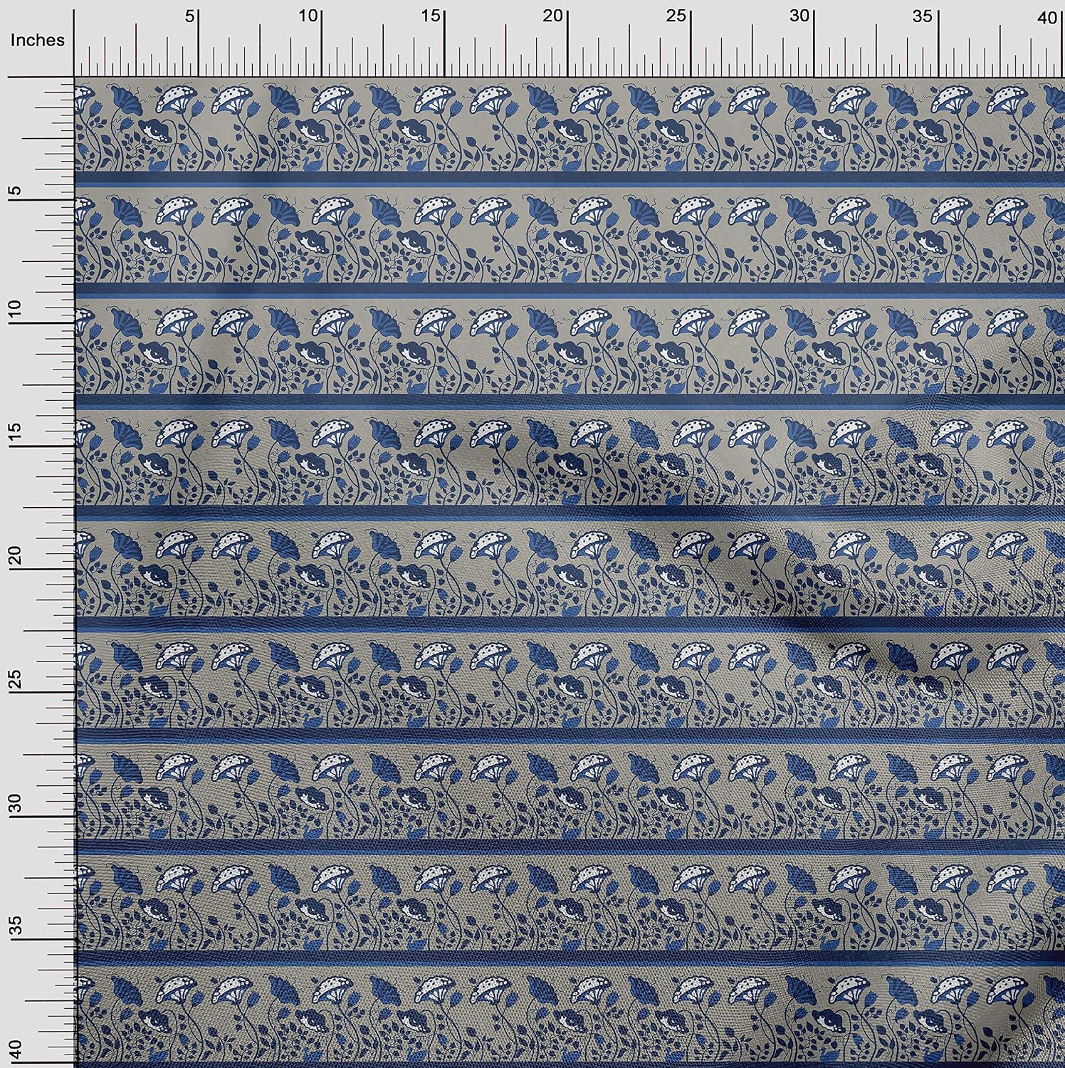 oneOone Viscose Chiffon Dusty Gray Fabric Leaves,Duck & Floral Artistic Sewing Material Print Fabric By The Yard 42 Inch Wide