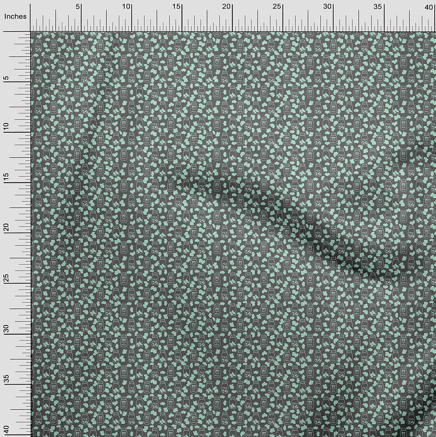 oneOone Cotton Flex Gray Fabric Random Sewing Craft Projects Fabric Prints by Yard 40 Inch Wide