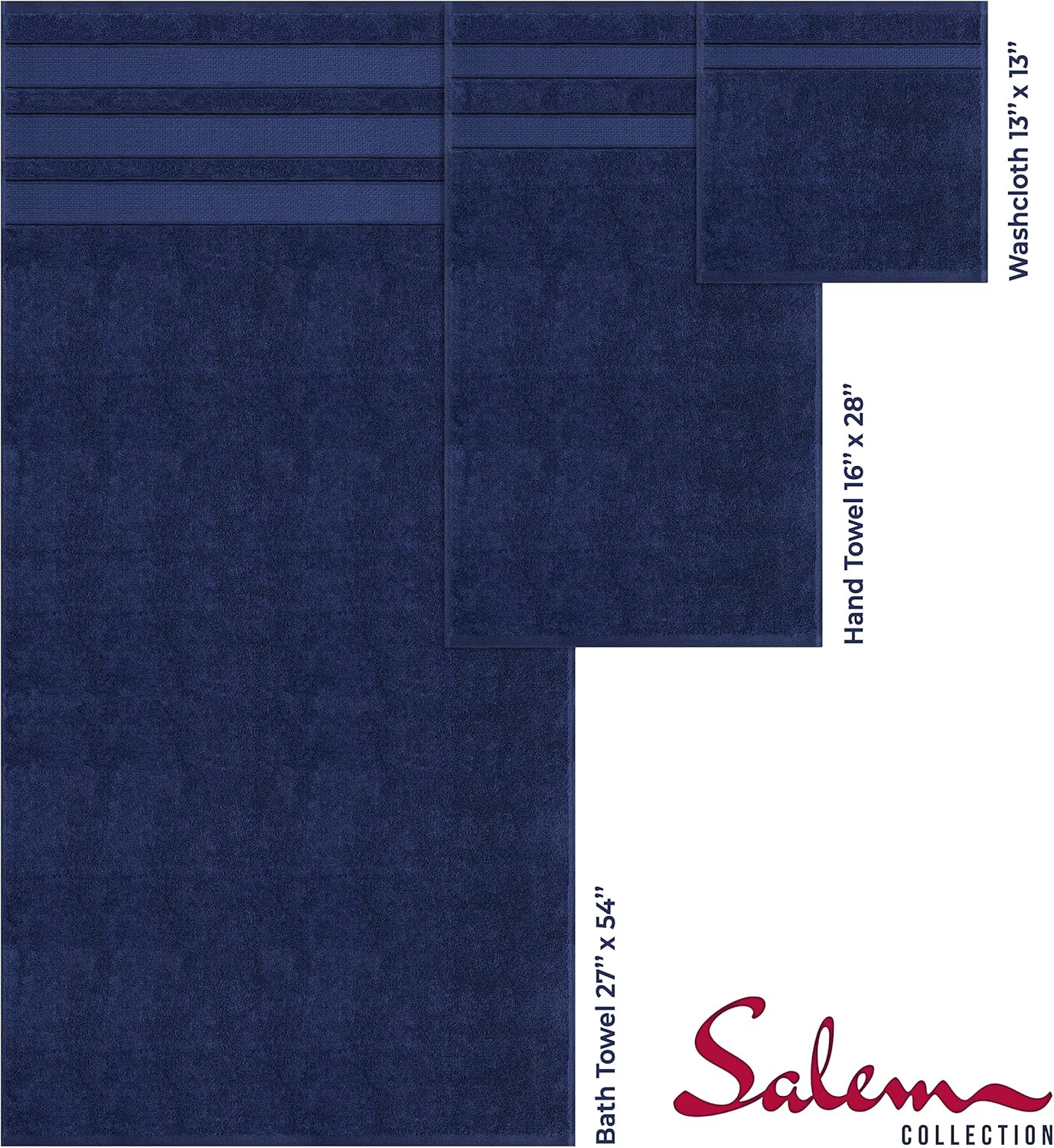 American Soft Linen, Salem 6 Piece Towel Set and 20X34 Cotton Bath Mat Bundle