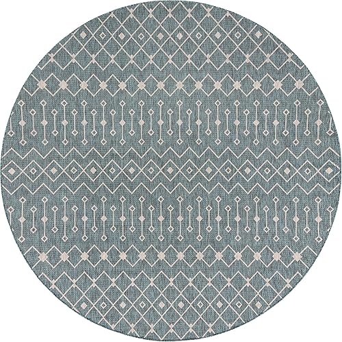 Vista 742 de Unique Loom Alfombra Colección enrejado Marroquí Celosía Transicional Interior y Exterior, Polipropileno Gris carbón/natural