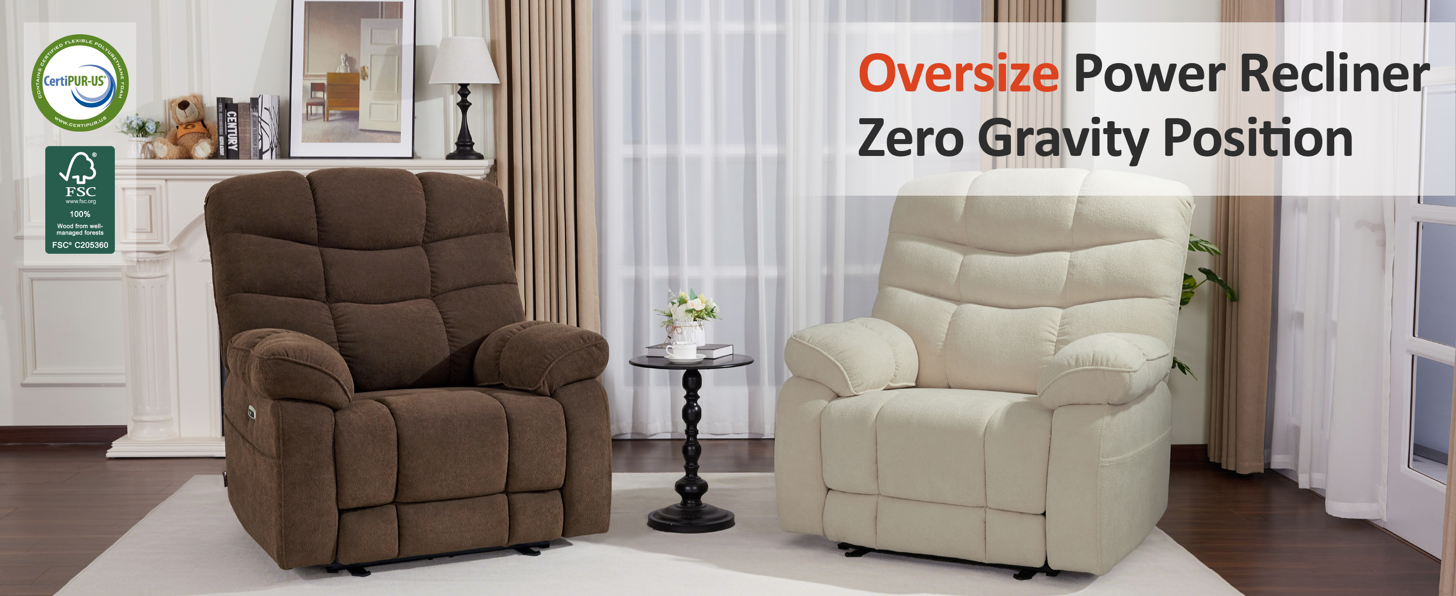 Amazon.com: MCombo 27'' Oversized Recliner, Power Recliner Chair