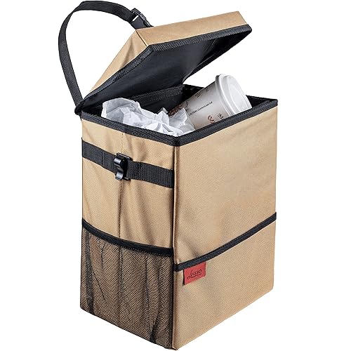Miniatura 18 de Lusso Gear Bote de basura para automóvil a prueba de derrames (paquete de 2) - Fácil de limpiar, cubo de basura colgante - A prueba de fugas, forro