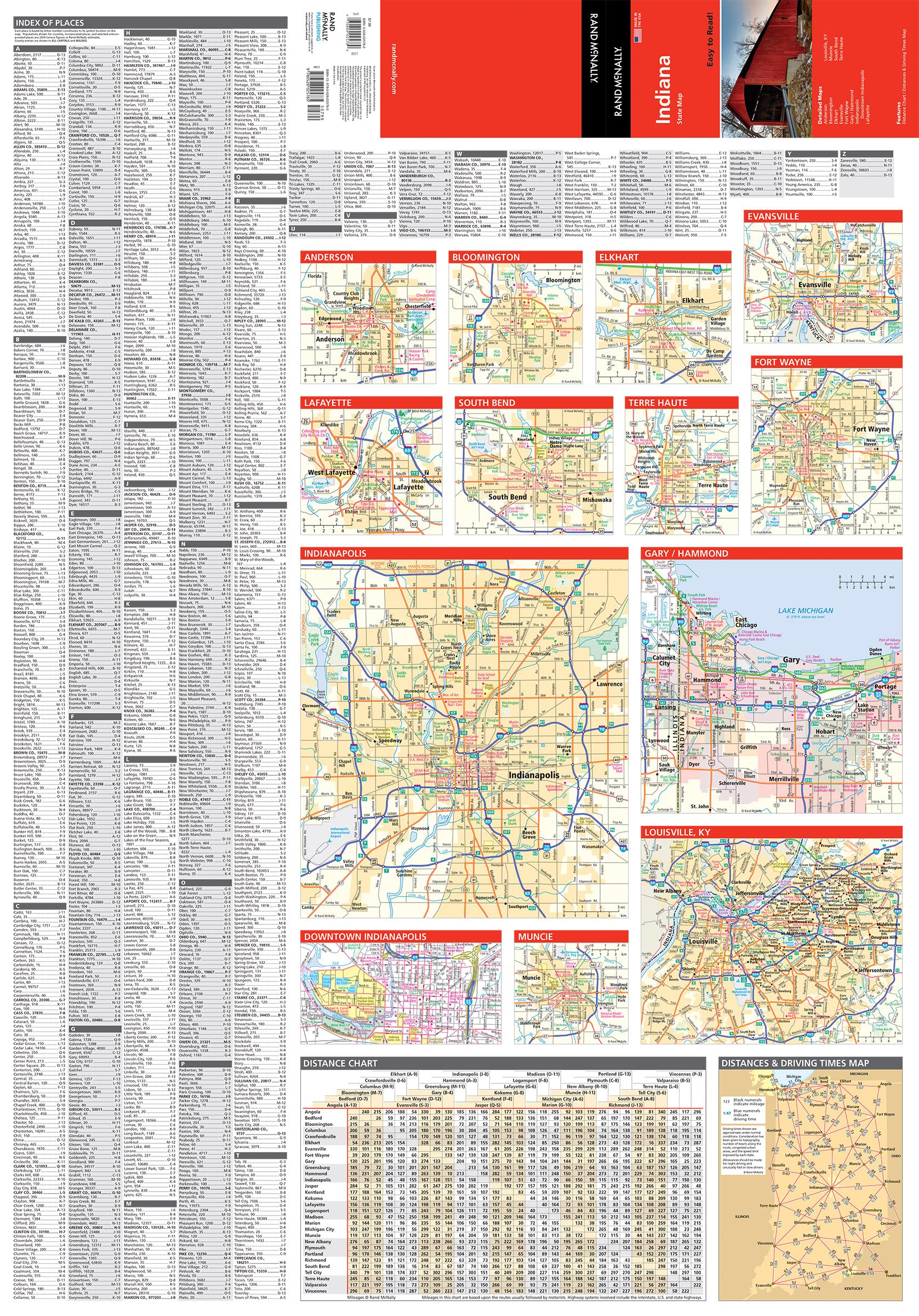 Rand McNally Easy to Read: Indiana State Map - Image 3