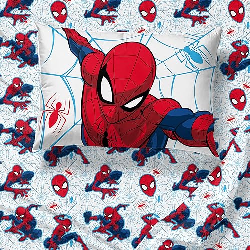 Miniatura 5 de Jay Franco Marvel Spiderman Webtastic - Juego de cama de 4 piezas para niños pequeños juego de cama de microfibra súper suave que incluye edredón