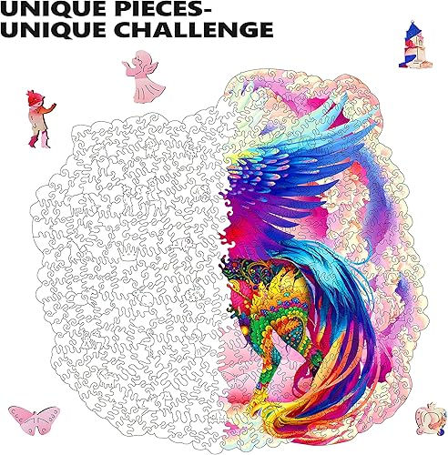 Miniatura 10 de Mys Aurora Rompecabezas de madera únicos, pulpo de ágata, 500 piezas tamaño King de 17.3 x 16.7 pulgadas, lujoso rompecabezas de madera con forma de